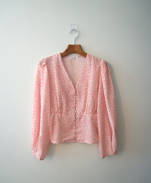 Vネックブラウス